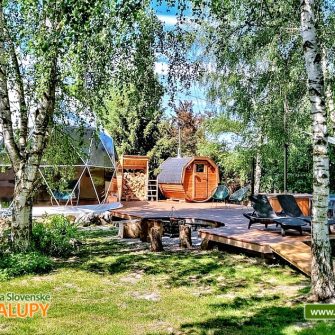 Glamping Mileč - IGLOO - sauna a koupací sud